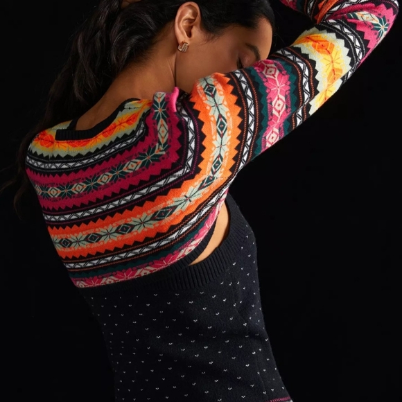 Maeve By Anthropologie Abstract Sweater Shrug Set, Size XL Petite - Picture 6 of 10